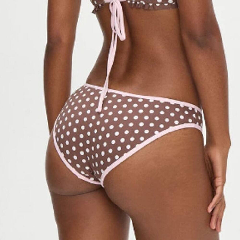 Frankies Bikinis Women's Cocoa Dot Catalina Full Coverage Bikini Bottom Size L